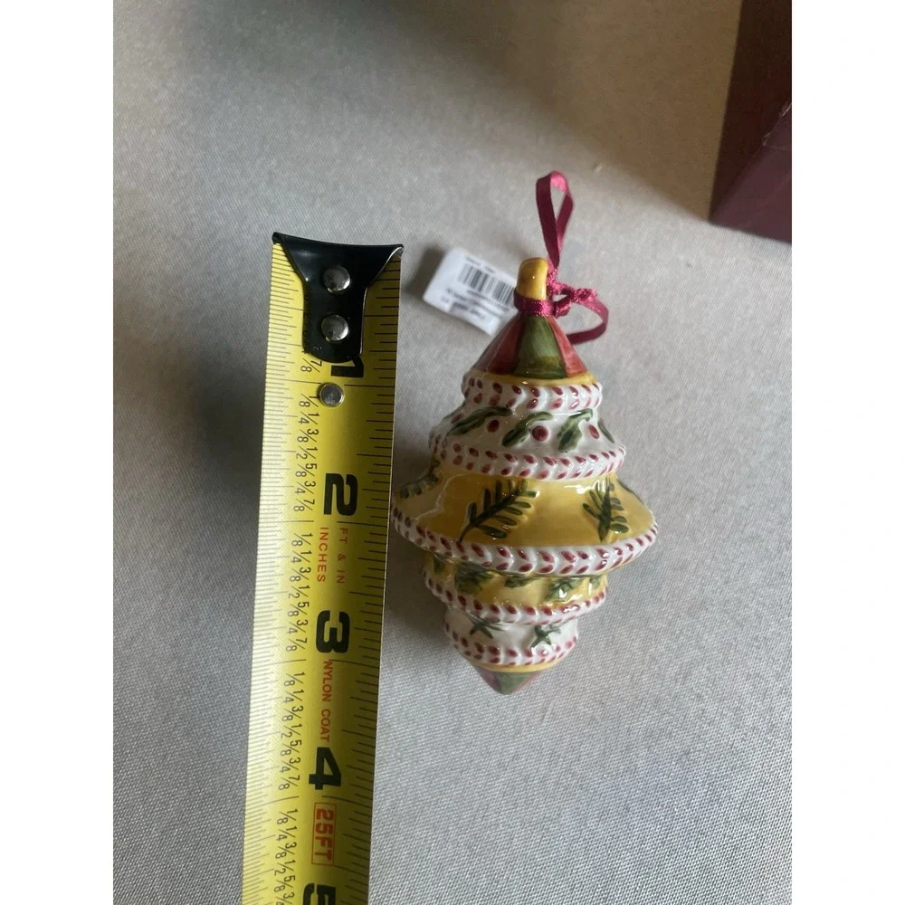 Villeroy And Boch Christmas Ornament In Box Ceramic Holly Hand Painted